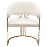 Solstice Dining Chair in Cream Velvet w/ Polished Gold Metal Frame