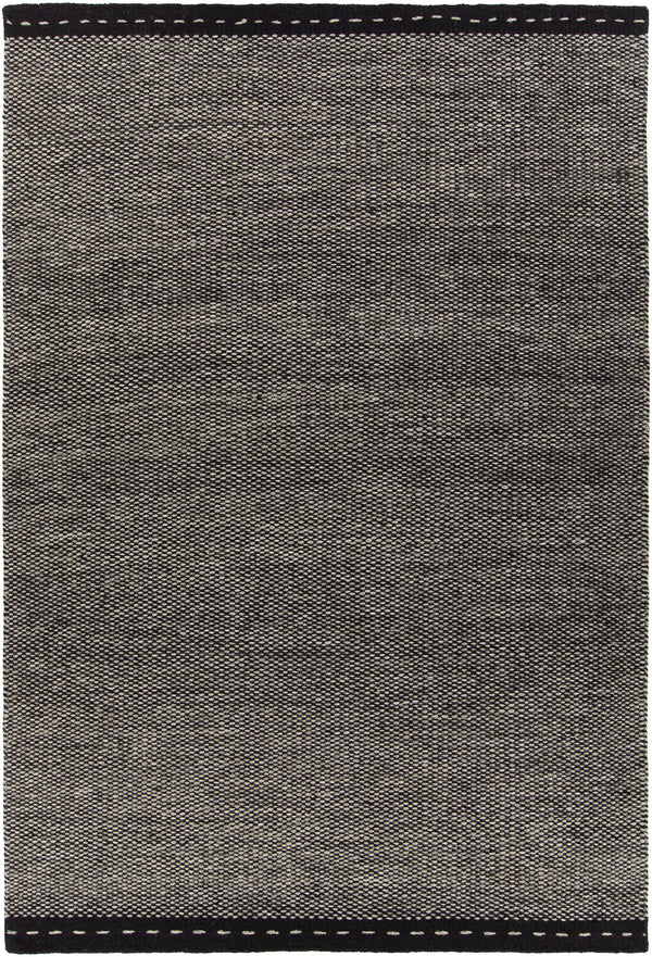 Chandra Rugs Sonnet 100% Wool Hand-Woven Flatweave Rug Grey/Black 9' x 13'