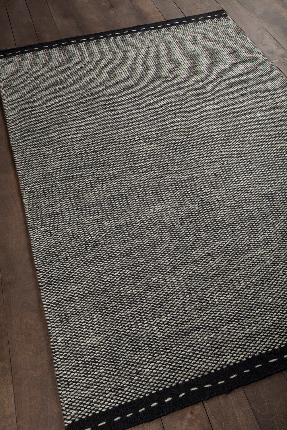 Chandra Rugs Sonnet 100% Wool Hand-Woven Flatweave Rug Grey/Black 9' x 13'