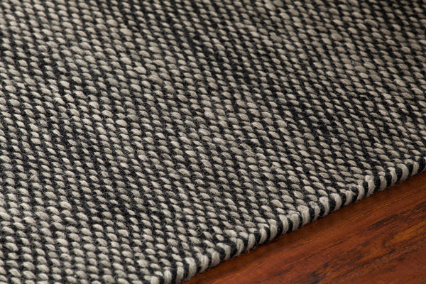 Chandra Rugs Sonnet 100% Wool Hand-Woven Flatweave Rug Grey/Black 9' x 13'
