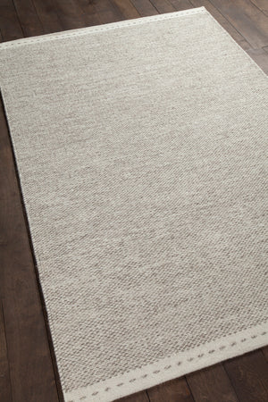 Chandra Rugs Sonnet 100% Wool Hand-Woven Flatweave Rug Grey/White 9' x 13'