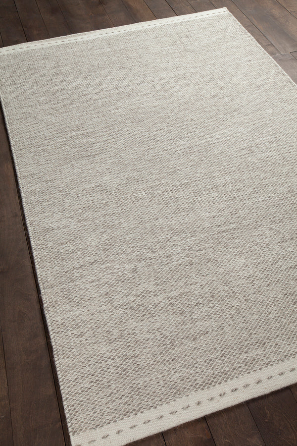 Chandra Rugs Sonnet 100% Wool Hand-Woven Flatweave Rug Grey/White 9' x 13'