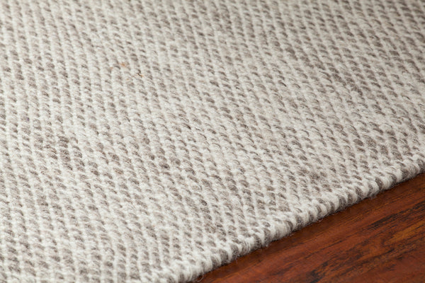 Chandra Rugs Sonnet 100% Wool Hand-Woven Flatweave Rug Grey/White 9' x 13'