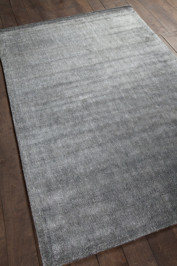 Chandra Rugs Sopris 100% Art Silk Hand-Woven Contemporary Rug Charcoal 9' x 13'