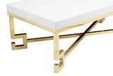 Shatana Home Sophia Coffee Table White Lacquer And Gold