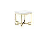 Shatana Home Sophia Side Table White Lacquer And Gold
