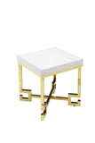 Shatana Home Sophia Side Table White Lacquer And Gold