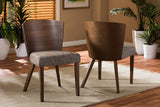 Baxton Studio Sparrow Brown and "Gravel" Wood Modern Dining Chair (Set of 2)
