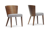 Baxton Studio Sparrow Brown and "Gravel" Wood Modern Dining Chair (Set of 2)
