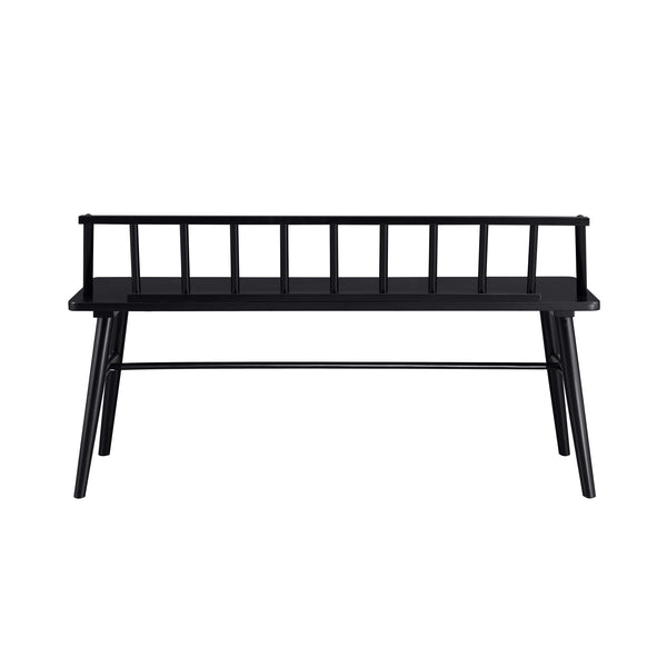 Walker Edison Spindle Contemporary/Modern 47" Low Back Spindle Bench SPNL4KBL