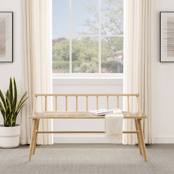 Walker Edison Spindle Contemporary/Modern 47" Low Back Spindle Bench SPNL4KNT