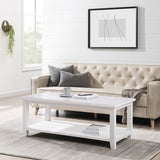 Walker Edison Simple Transitional/Traditional 48" Wood Coffee Table SPO48CTSW