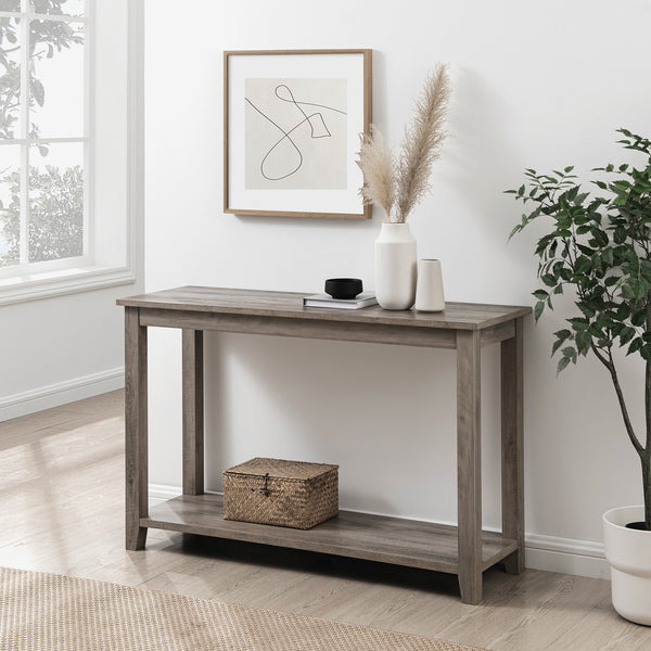 Walker Edison Simple Transitional/Traditional 48" Wood Sofa Table SPO48ETGW