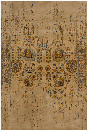 Chandra Rugs Spring 80% Wool + 20% Viscose Hand-Tufted Contemporary Rug Tan/Gold/Grey/Burgundy/Black 9' x 13'