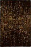 Chandra Rugs Spring 80% Wool + 20% Viscose Hand-Tufted Contemporary Rug Black/Brown/Gold/Grey/Burgundy 9' x 13'