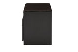 Baxton Studio Margaret Modern and Contemporary Dark Brown Wood 2-Door Shoe Cabinet with Faux Leather Seating Bench