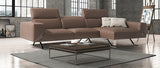 Henry Sectional 100% Made In Italy, Chaise On Right When Facing, Taupe Top Grain Italian Leather...