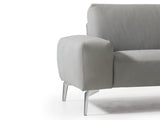 Negramaro Sectional 100% Made In Italy, Chaise On Right When Facing, Light Grey Top Grain Italia...