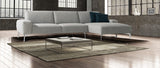 Negramaro Sectional 100% Made In Italy, Chaise On Right When Facing, Light Grey Top Grain Italia...