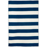 Trans-Ocean Liora Manne Sorrento Rugby Stripe Classic Indoor/Outdoor Hand Woven 100% Polyester Rug Navy 8'3" x 11'6"