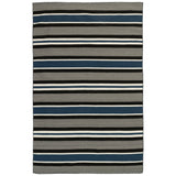 Trans-Ocean Liora Manne Sorrento Cabana Stripe Classic Indoor/Outdoor Hand Woven 100% Polyester Rug Navy 8'3" x 11'6"