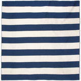 Trans-Ocean Liora Manne Sorrento Rugby Stripe Classic Indoor/Outdoor Hand Woven 100% Polyester Rug Navy 8' Square