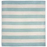 Trans-Ocean Liora Manne Sorrento Rugby Stripe Classic Indoor/Outdoor Hand Woven 100% Polyester Rug Water 8' Square