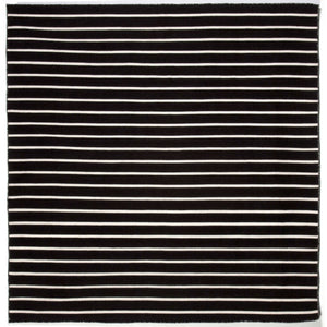 Trans-Ocean Liora Manne Sorrento Pinstripe Classic Indoor/Outdoor Hand Woven 100% Polyester Rug Black 8' Square