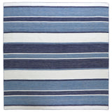 Trans-Ocean Liora Manne Sorrento Boat Stripe Classic Indoor/Outdoor Hand Woven 100% Polyester Rug Navy 8' Square