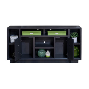 Legends Furniture Eclectic Modern TV Stand for TV's up to 70 Inches, Black, Fully Assembled SS1210.SLS