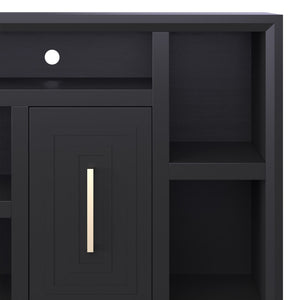 Legends Furniture Eclectic Modern TV Stand for TV's up to 70 Inches, Black, Fully Assembled SS1210.SLS