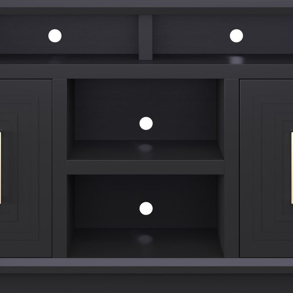 Legends Furniture Eclectic Modern TV Stand for TV's up to 70 Inches, Black, Fully Assembled SS1210.SLS