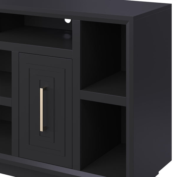 Legends Furniture Eclectic Modern TV Stand for TV's up to 70 Inches, Black, Fully Assembled SS1210.SLS
