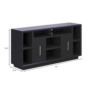 Legends Furniture Eclectic Modern TV Stand for TV's up to 70 Inches, Black, Fully Assembled SS1210.SLS