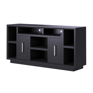 Legends Furniture Eclectic Modern TV Stand for TV's up to 70 Inches, Black, Fully Assembled SS1210.SLS