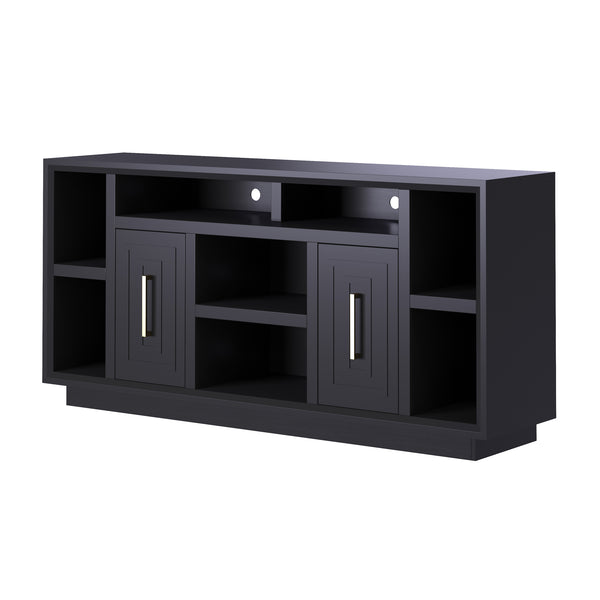 Legends Furniture Eclectic Modern TV Stand for TV's up to 70 Inches, Black, Fully Assembled SS1210.SLS
