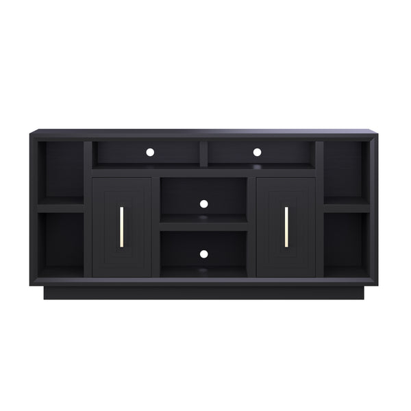 Legends Furniture Eclectic Modern TV Stand for TV's up to 70 Inches, Black, Fully Assembled SS1210.SLS
