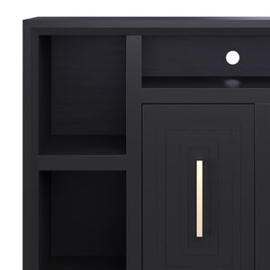 Legends Furniture Eclectic Modern TV Stand for TV's up to 70 Inches, Black, Fully Assembled SS1210.SLS