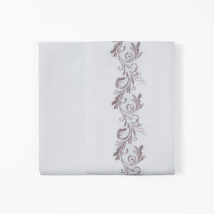 HiEnd Accents 350TC Gray Scroll Embroidered Sheet Set SS3504-QN-WH White, Gray 100% cotton 90x102x0.2