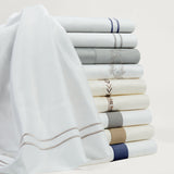 HiEnd Accents 350TC Gray Scroll Embroidered Sheet Set SS3504-QN-WH White, Gray 100% cotton 90x102x0.2