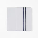 HiEnd Accents 350TC Embroidered Stripe White Sheet Set SS3505-KG-NA White, Navy 100% cotton 108x102x0.2
