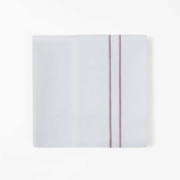 HiEnd Accents 350TC Embroidered Stripe White Sheet Set SS3505-KG-TP White, Taupe 100% cotton 108x102x0.2