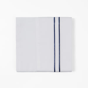 HiEnd Accents 350TC Embroidered Stripe White Sheet Set SS3505-QN-NA White, Navy 100% cotton 90x102x0.2