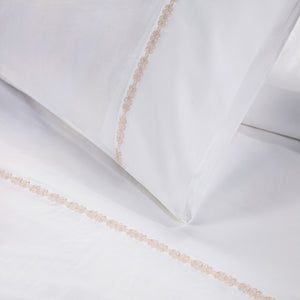 HiEnd Accents 350TC Laurel Embroidered Border Sheet Set SS3509-KG-BH Blush 100% cotton 108 x 102 x 0.3