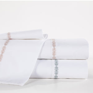 HiEnd Accents 350TC Laurel Embroidered Border Sheet Set SS3509-KG-BH Blush 100% cotton 108 x 102 x 0.3