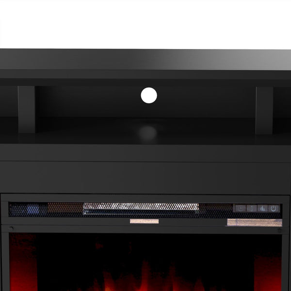 Legends Furniture Eclectic Modern TV Stand with Electric Fireplace Included, Black SS5210.SLS