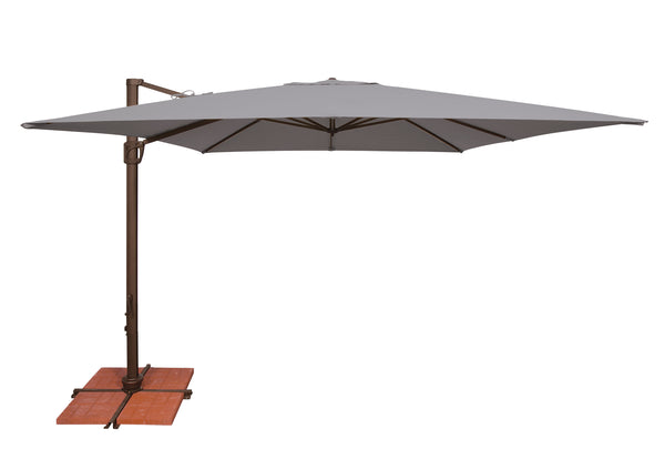 Simply Shade - Treasure Garden Bali 10' Square, with Cross Bar Stand in Sunbrella Fabric Cast Silver / Bronze 10' Square