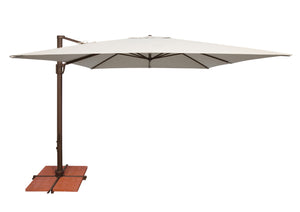 Simply Shade - Treasure Garden Bali 10' Square, with Cross Bar Stand in Sunbrella Fabric Natural / Bronze 10' Square