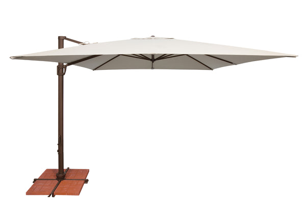 Simply Shade - Treasure Garden Bali 10' Square, with Cross Bar Stand in Sunbrella Fabric Natural / Bronze 10' Square