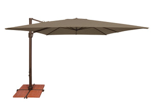 Simply Shade - Treasure Garden Bali 10' Square, with Cross Bar Stand in Solefin Fabric Taupe / Bronze 10' Square